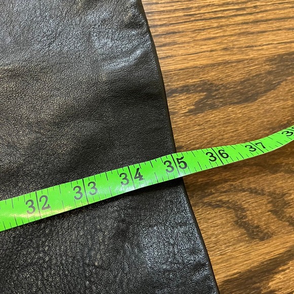 Vintage Saks Fifth Avenue Black Leather Coat Blazer Jacket Womens Size 12‎ - Picture 9 of 16